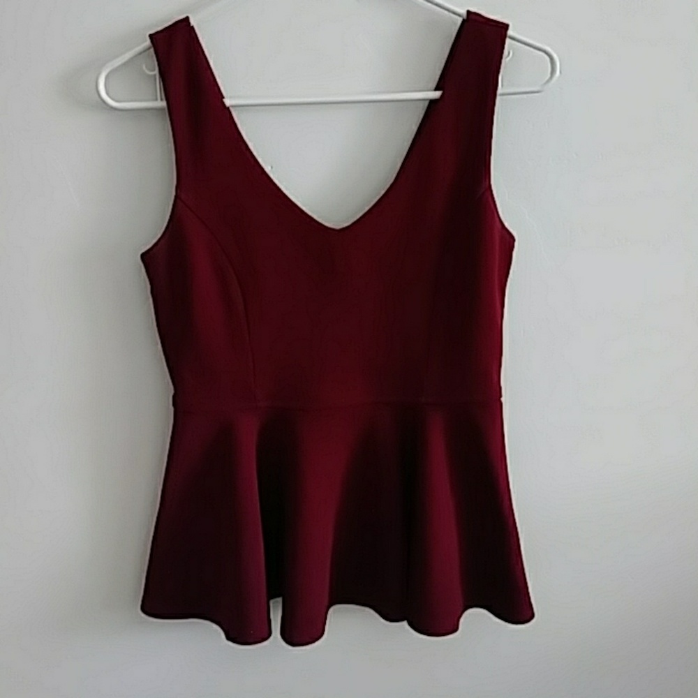 Red peplum tank